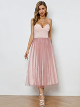 Black Dress Women Sweetheart Sleeveless Birthday Party Midi Dresses